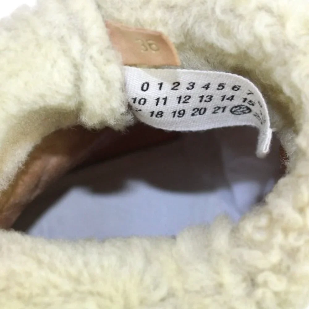 Maison Martin Margiela Taupe Suede Shearling Slip-On Heeled Ankle Boots Size 6
